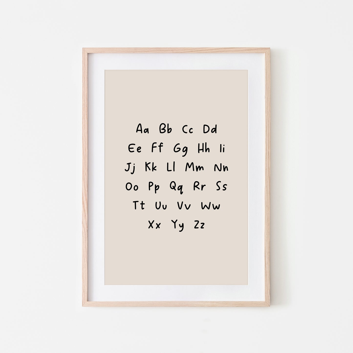 Handwritten-ABC-Educational-Wall-Art-in-Black-on-Sand