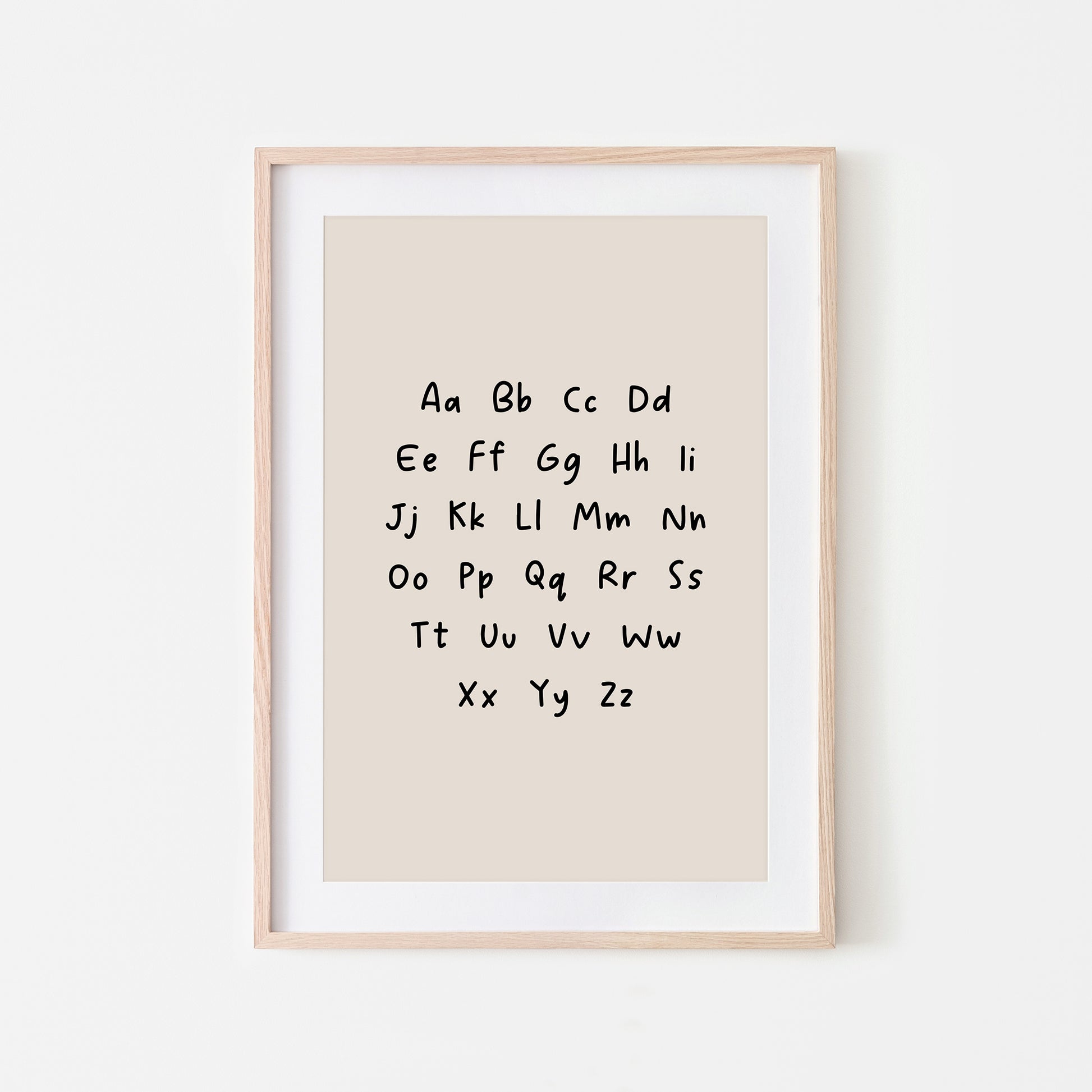 Handwritten-ABC-Educational-Wall-Art-in-Black-on-Sand
