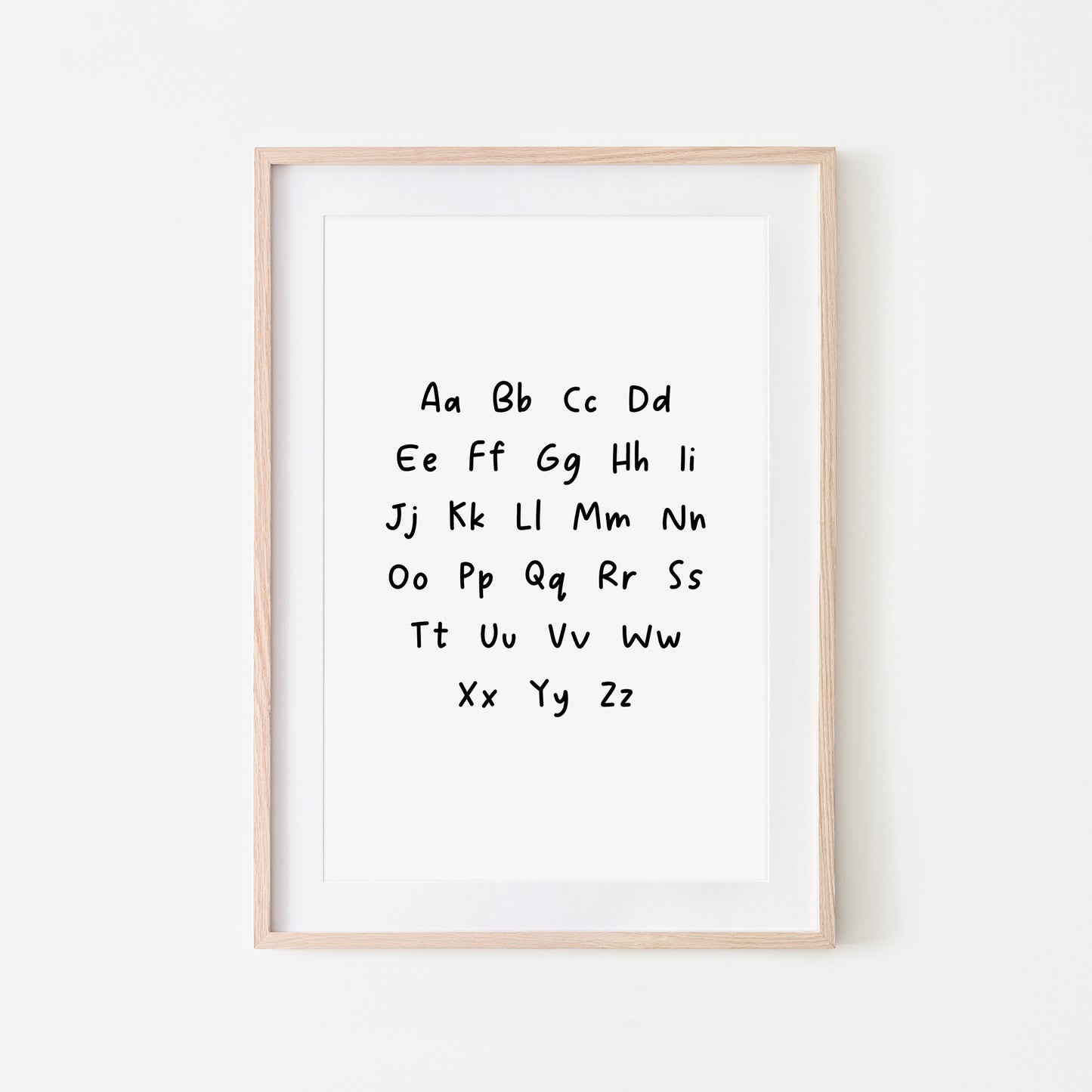 Handwritten-ABC-Educational-Wall-Art-in-Black-on-White