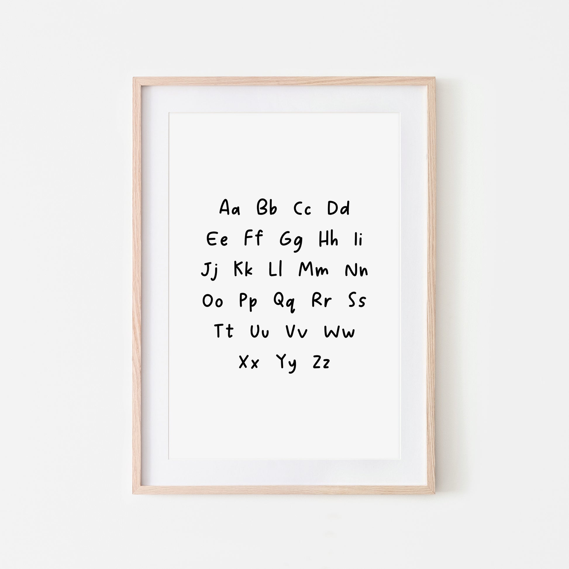 Handwritten-ABC-Educational-Wall-Art-in-Black-on-White