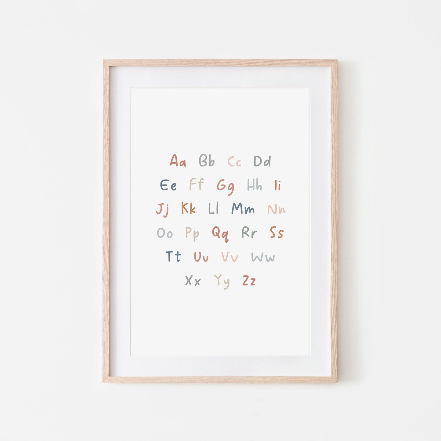 Handwritten-ABC-Educational-Wall-Art-in-Earthy-on-White