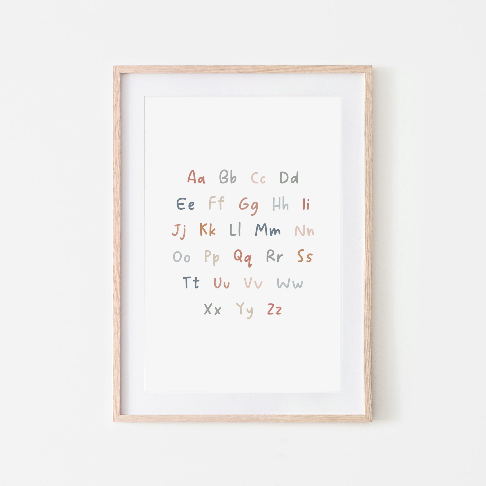 Handwritten-ABC-Educational-Wall-Art-in-Earthy-on-White