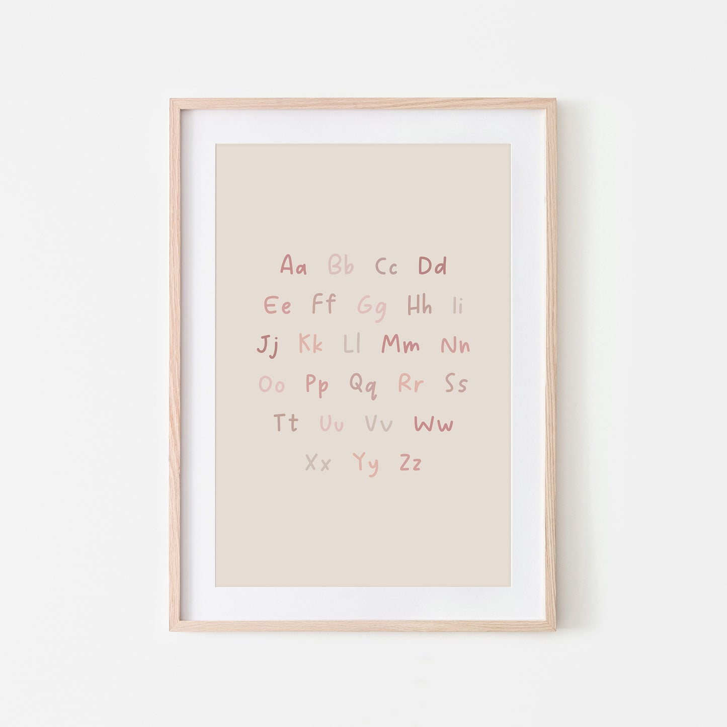 Handwritten-ABC-Educational-Wall-Art-in-Peony-on-Sand
