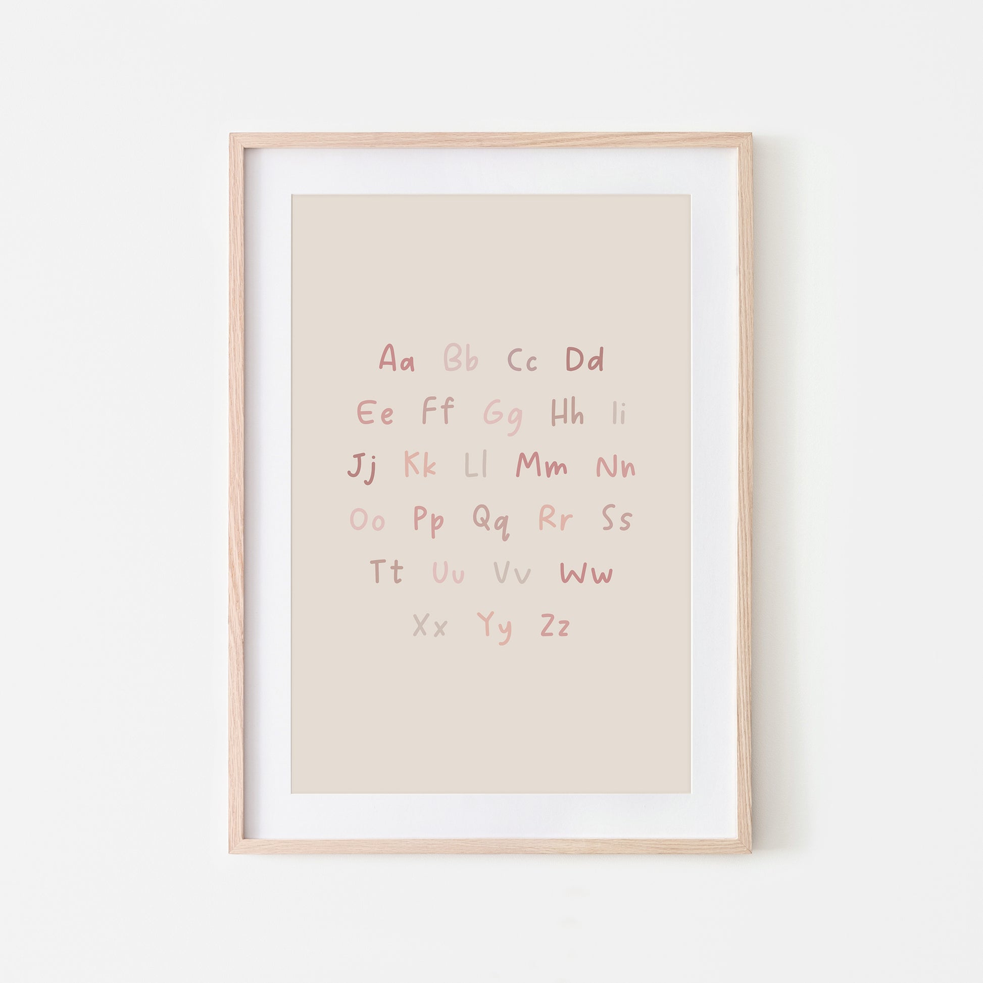 Handwritten-ABC-Educational-Wall-Art-in-Peony-on-Sand