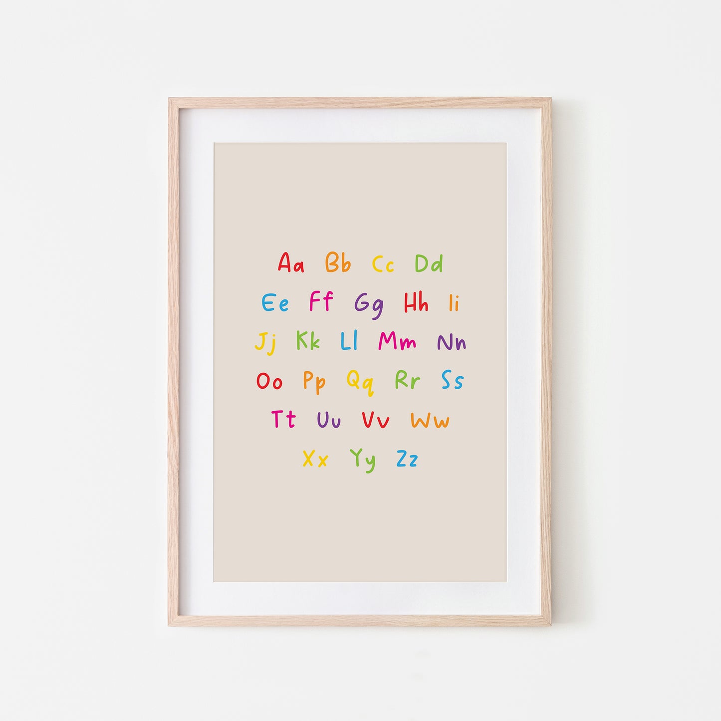 Handwritten-ABC-Educational-Wall-Art-in-Rainbow-on-Sand