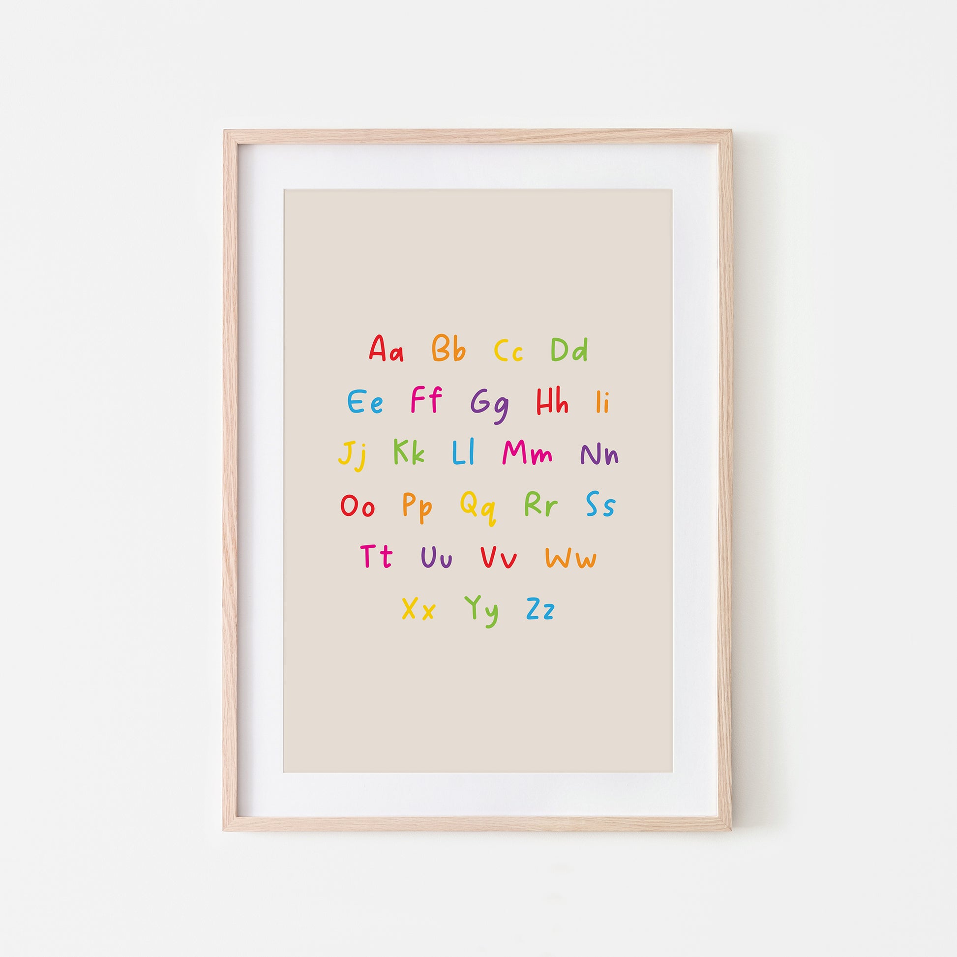 Handwritten-ABC-Educational-Wall-Art-in-Rainbow-on-Sand