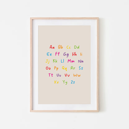 Handwritten-ABC-Educational-Wall-Art-in-Rainbow-on-Sand