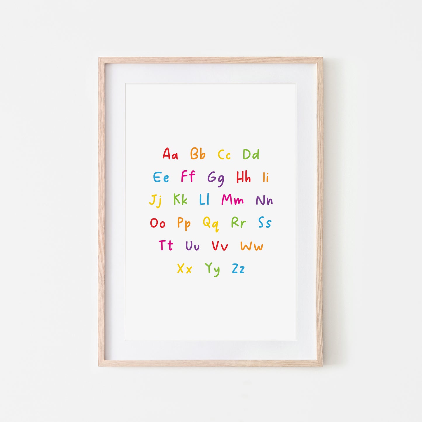 Handwritten-ABC-Educational-Wall-Art-in-Rainbow-on-White