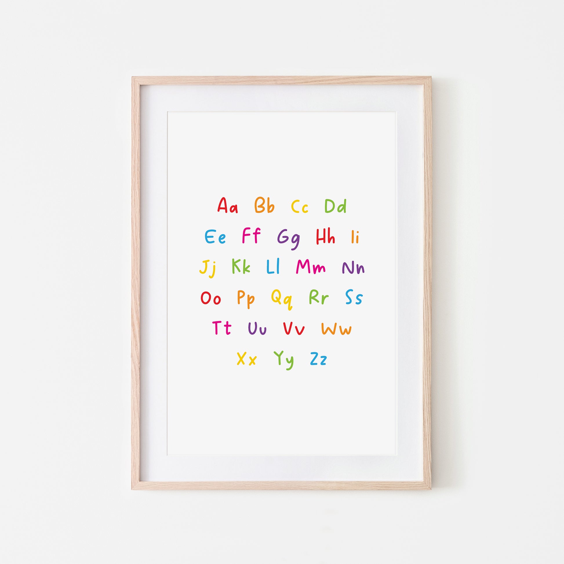 Handwritten-ABC-Educational-Wall-Art-in-Rainbow-on-White
