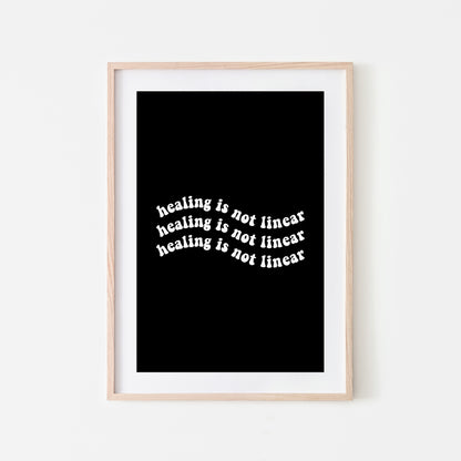 Healing-is-Not-Linear-Quote-Wall-Art-in-Black