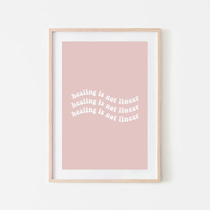 Healing-is-Not-Linear-Quote-Wall-Art-in-Blush