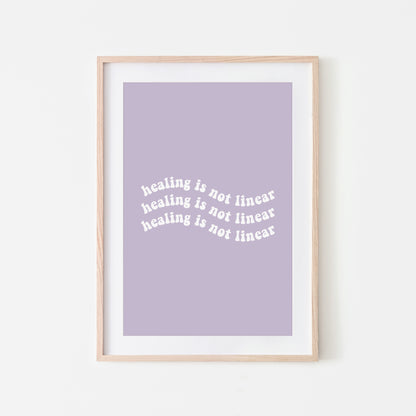 Healing-is-Not-Linear-Quote-Wall-Art-in-Lavender