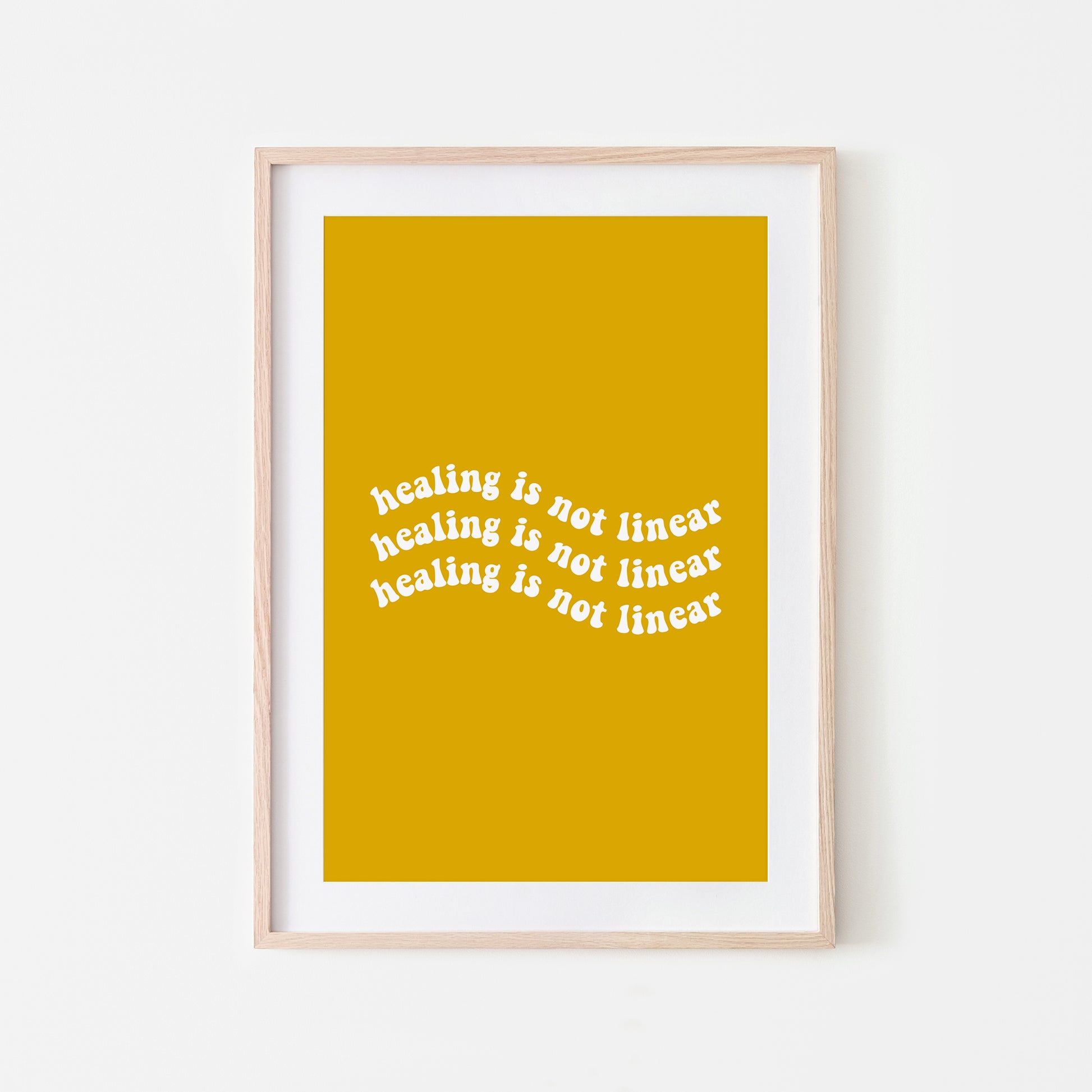Healing-is-Not-Linear-Quote-Wall-Art-in-Mustard