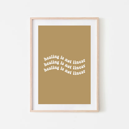 Healing-is-Not-Linear-Quote-Wall-Art-in-Wheat