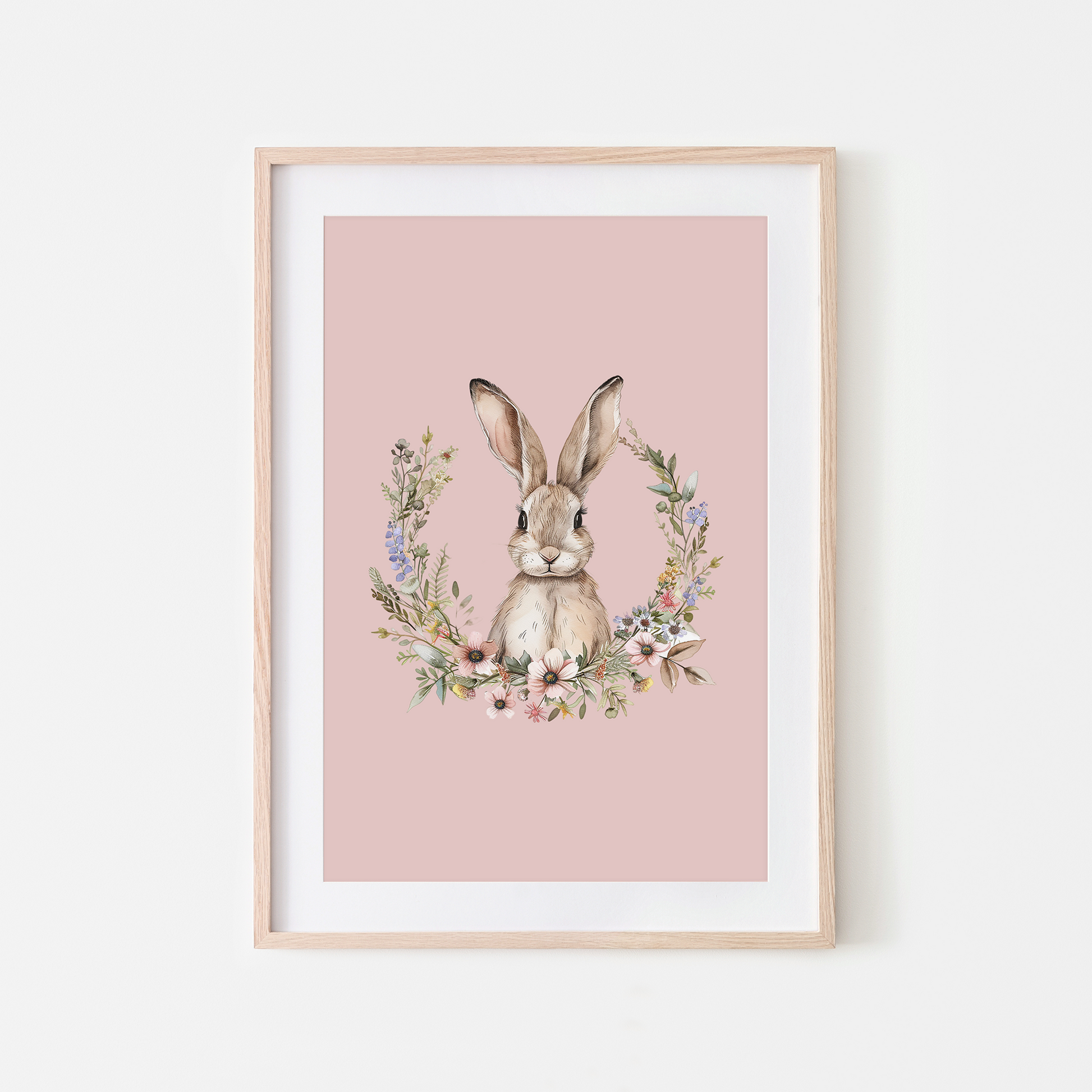Honey-Watercolour-Bunny-Rabbit-Wall-Art-in-Blush-Pink