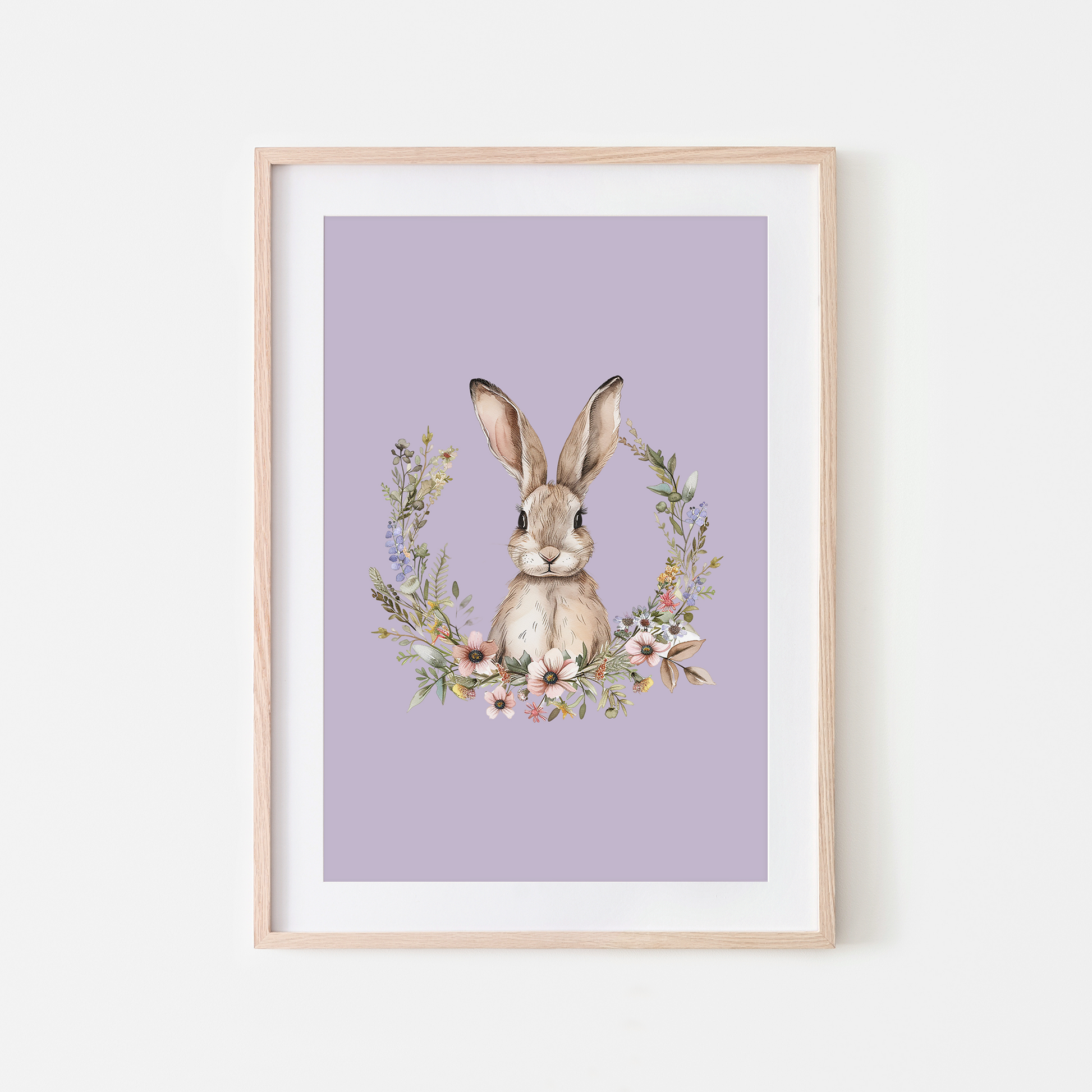 Honey-Watercolour-Bunny-Rabbit-Wall-Art-in-Lavender-Purple