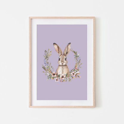 Honey-Watercolour-Bunny-Rabbit-Wall-Art-in-Lavender-Purple