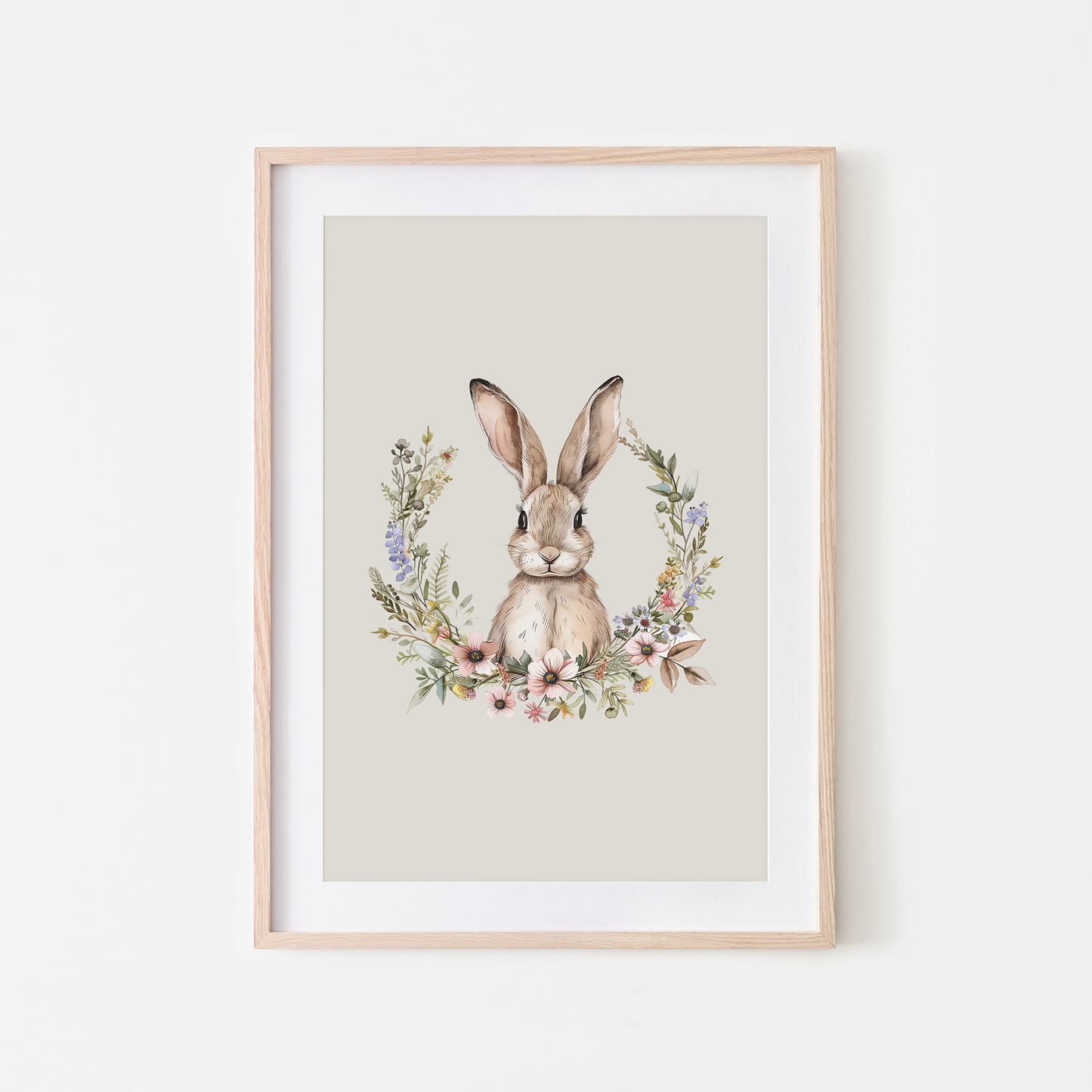 Honey-Watercolour-Bunny-Rabbit-Wall-Art-in-Linen-Beige