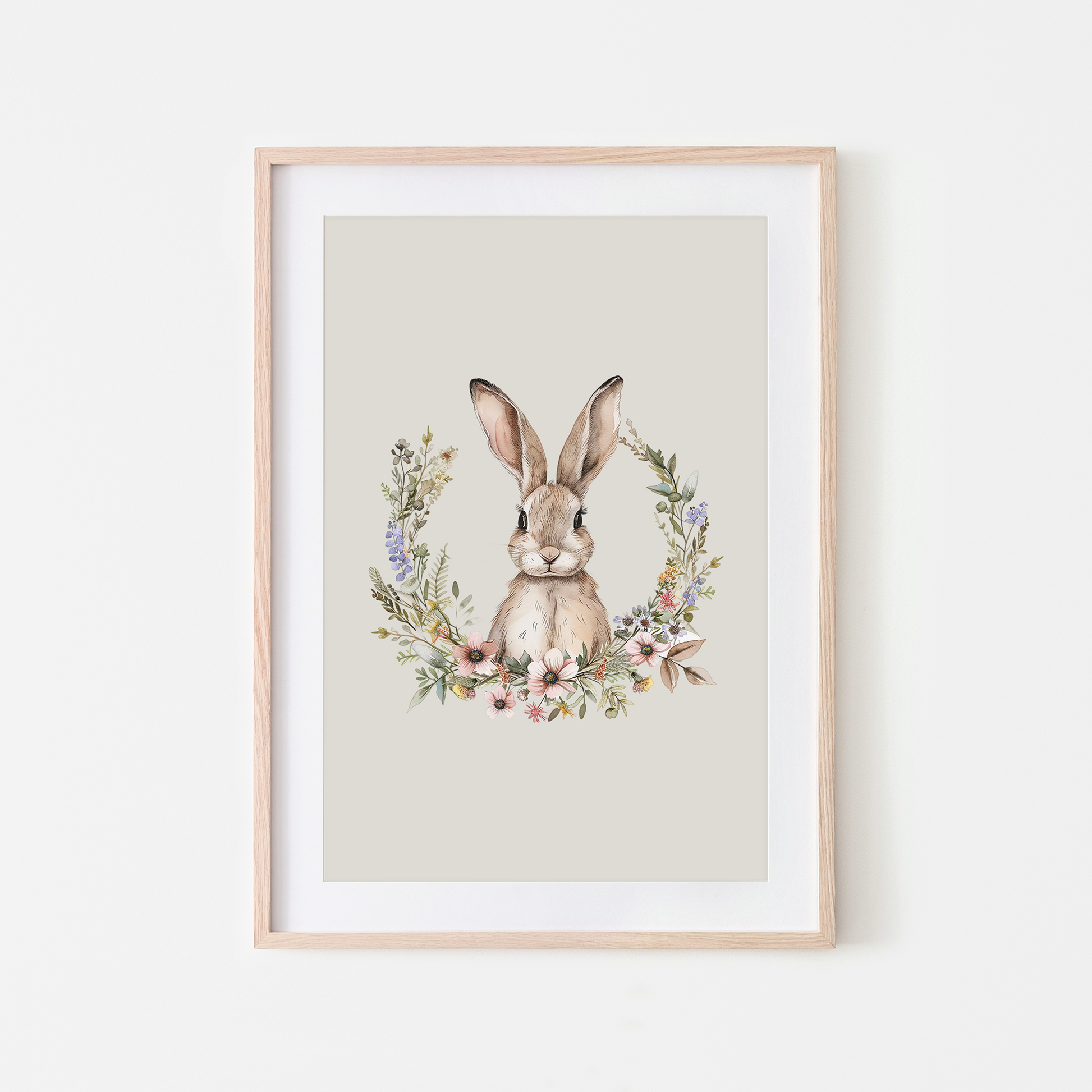 Honey-Watercolour-Bunny-Rabbit-Wall-Art-in-Linen-Beige