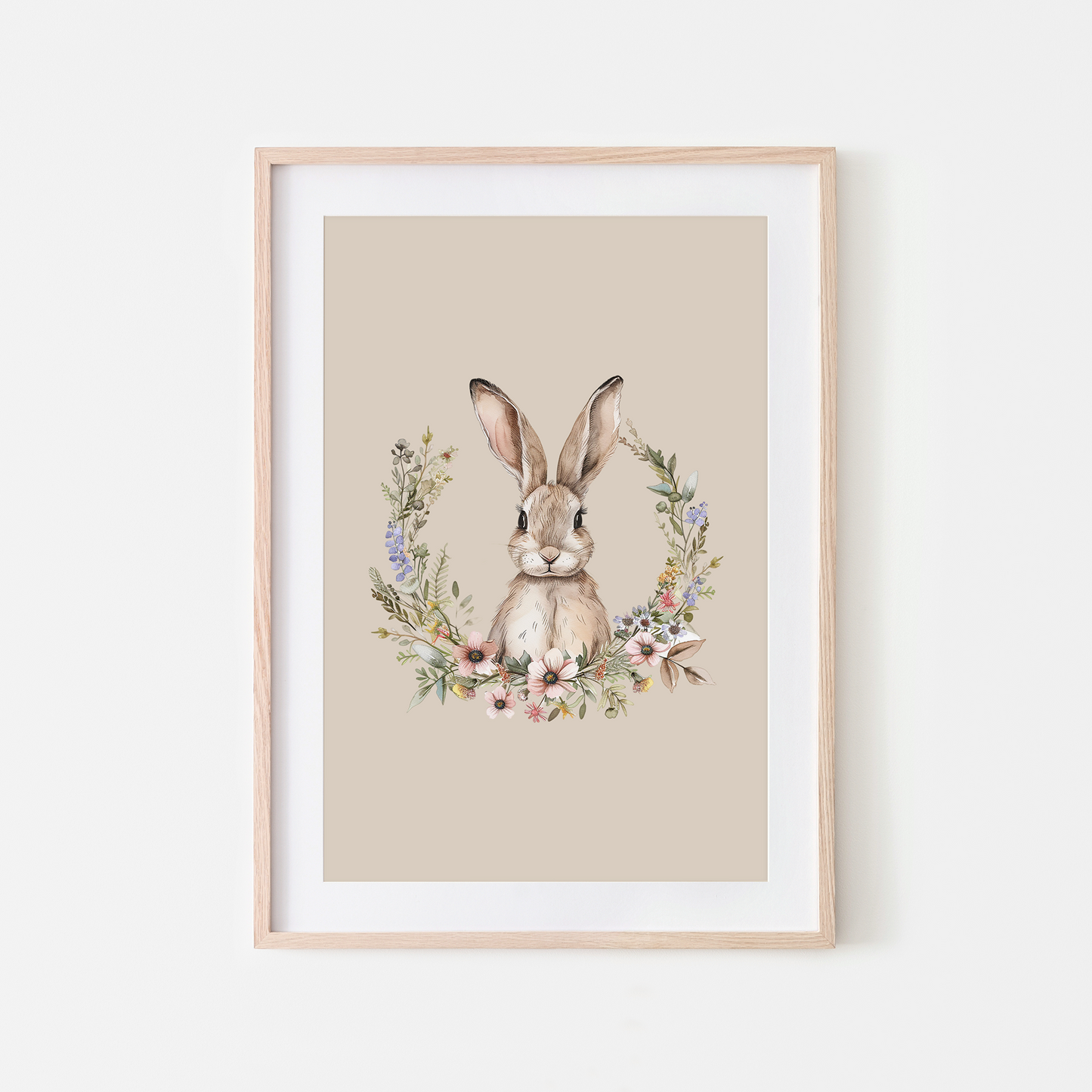 Honey-Watercolour-Bunny-Rabbit-Wall-Art-in-Oatmeal-Beige