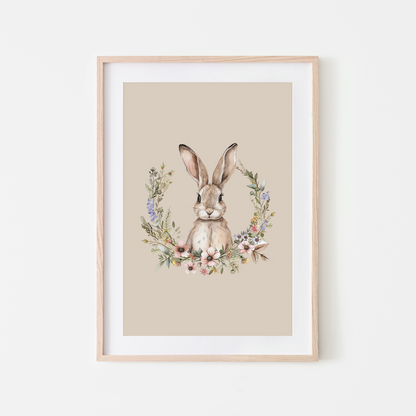 Honey-Watercolour-Bunny-Rabbit-Wall-Art-in-Oatmeal-Beige
