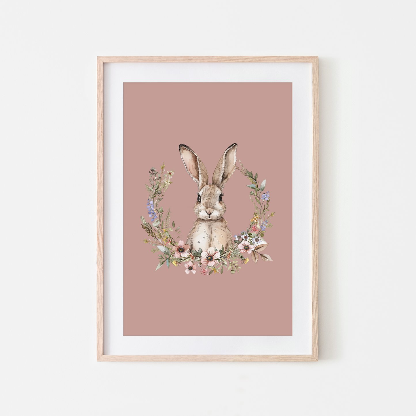 Honey-Watercolour-Bunny-Rabbit-Wall-Art-in-Rose-Pink