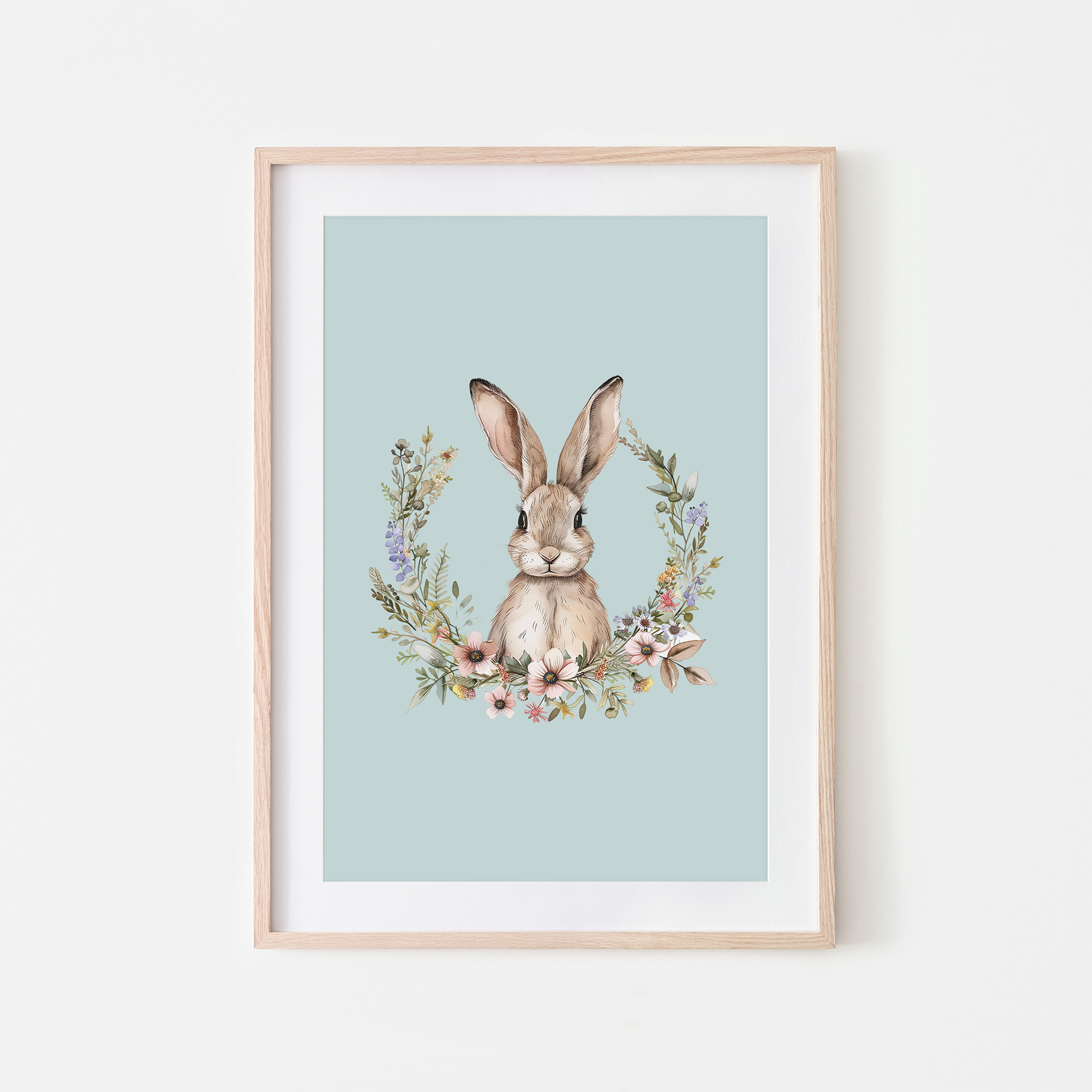 Honey-Watercolour-Bunny-Rabbit-Wall-Art-in-Shell-Blue
