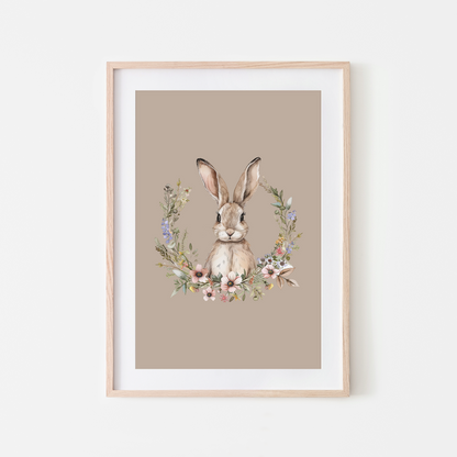Honey-Watercolour-Bunny-Rabbit-Wall-Art-in-Truffle-Beige