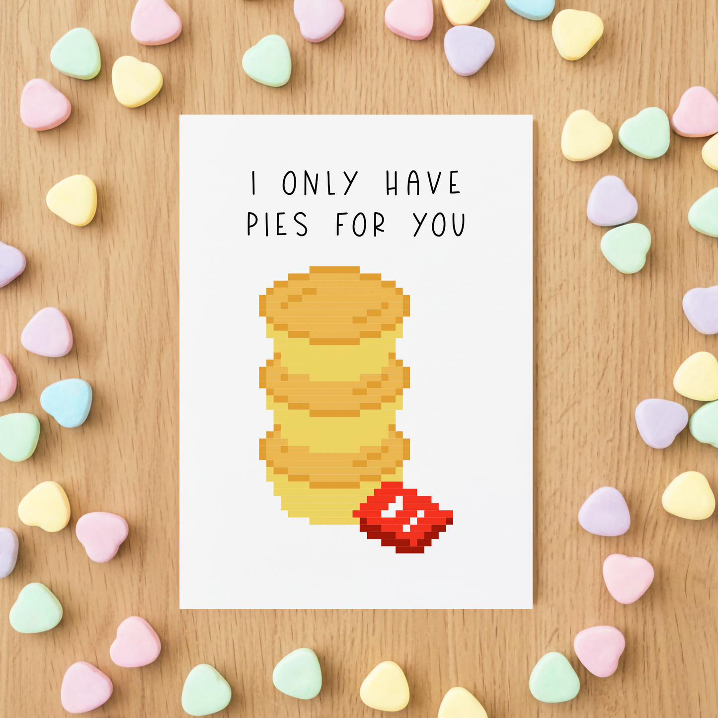 I-Only-Have-Pies-For-You-5x7-Valentine's-Day-Greeting-Card-by-The-Print-Nook
