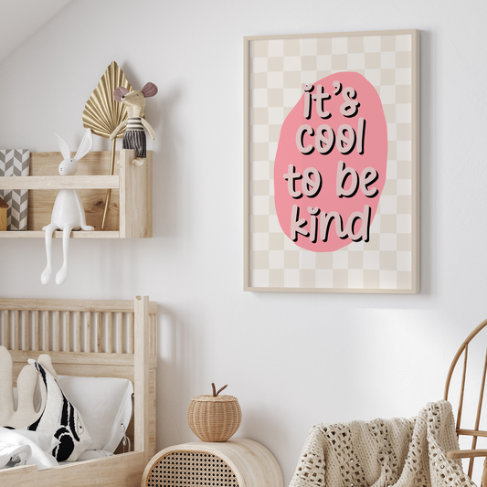 Its-Cool-to-be-Kind-Wall-Art-Website-Main-Image-Bubblegum-Pink