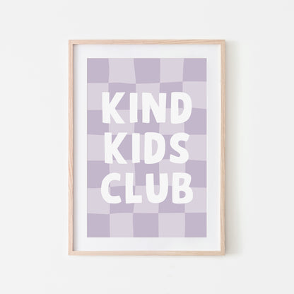 Kind-Kids-Club-Childrens-Wall-Art-Poster-in-Lavender-Website-Main-Image