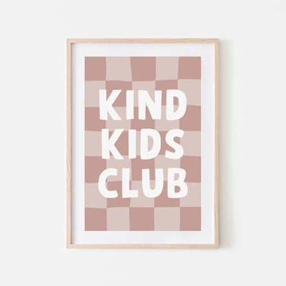 Kind-Kids-Club-Childrens-Wall-Art-Poster-in-Rose-Website-Main-Image