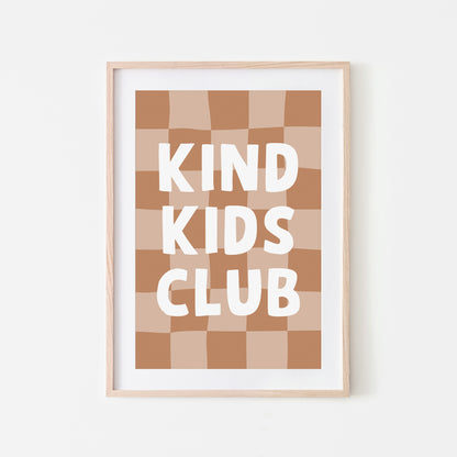 Kind-Kids-Club-Childrens-Wall-Art-Poster-in-Tan-Website-Main-Image