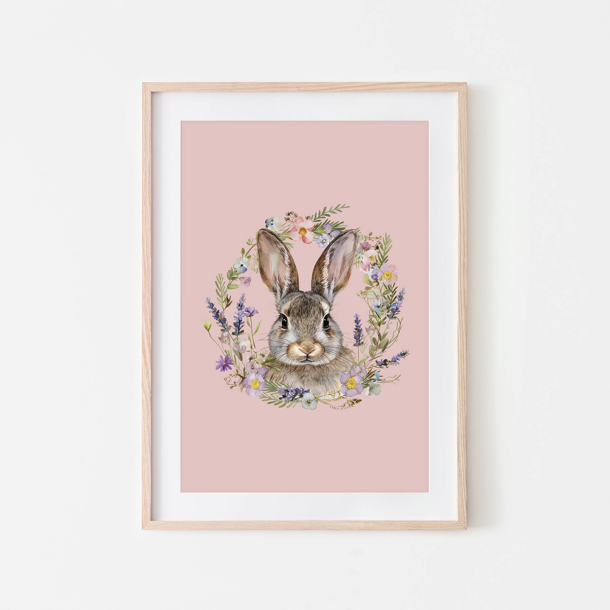 Meadow-Watercolour-Bunny-Rabbit-Wall-Art-in-Blush-Pink