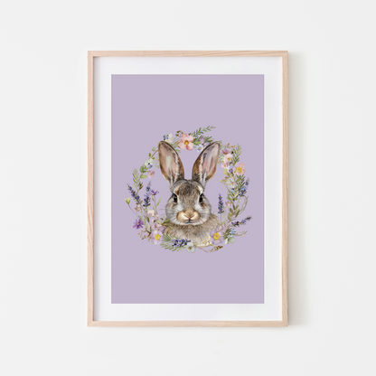 Meadow-Watercolour-Bunny-Rabbit-Wall-Art-in-Lavender-Purple