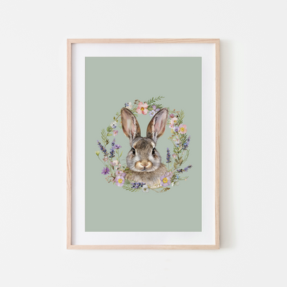 Meadow-Watercolour-Bunny-Rabbit-Wall-Art-in-Mist-Green