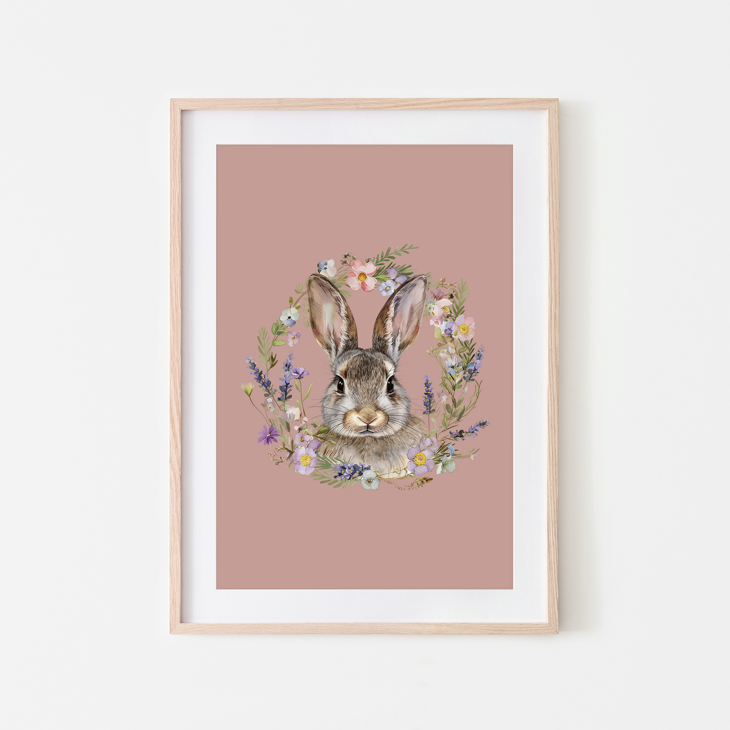 Meadow-Watercolour-Bunny-Rabbit-Wall-Art-in-Rose-Pink