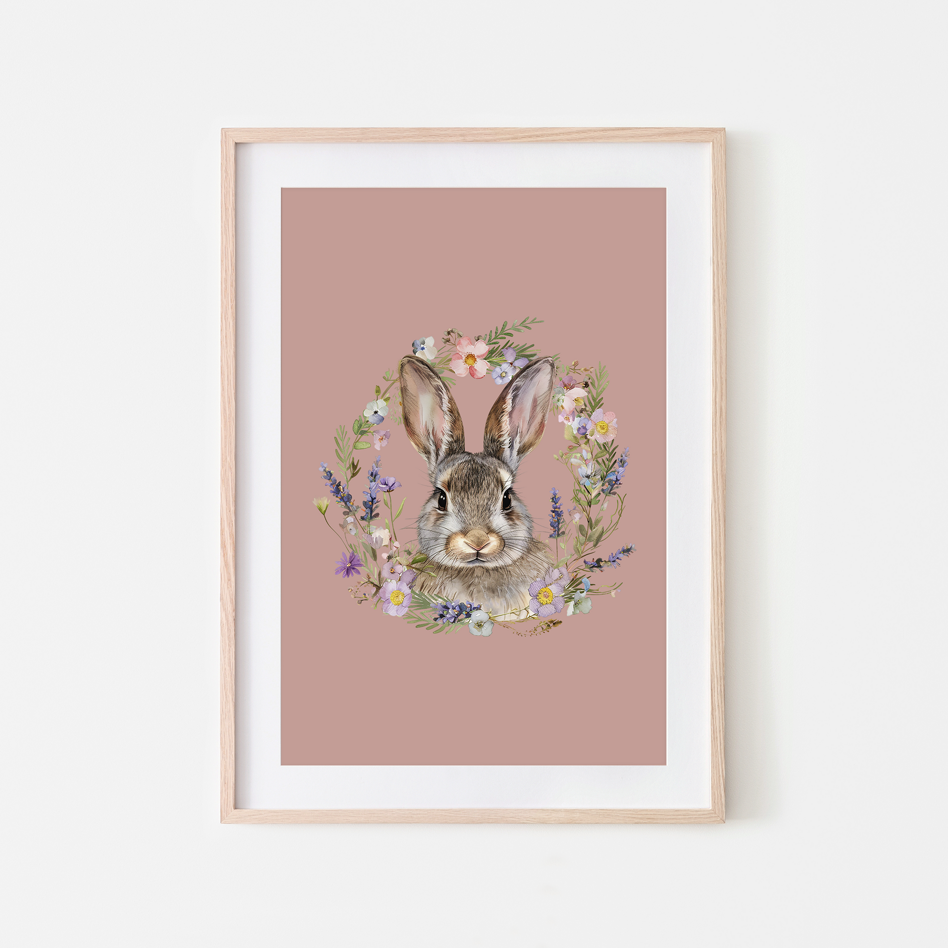 Meadow-Watercolour-Bunny-Rabbit-Wall-Art-in-Rose-Pink