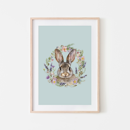Meadow-Watercolour-Bunny-Rabbit-Wall-Art-in-Shell-Blue