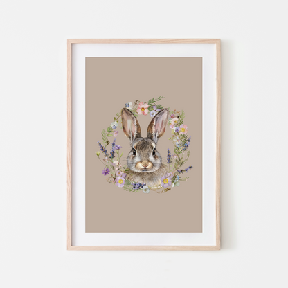 Meadow-Watercolour-Bunny-Rabbit-Wall-Art-in-Truffle-Beige