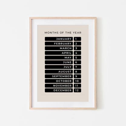 Months-of-the-Year-Educational-Wall-Art-Website-Main-Image-Black-on-Sand