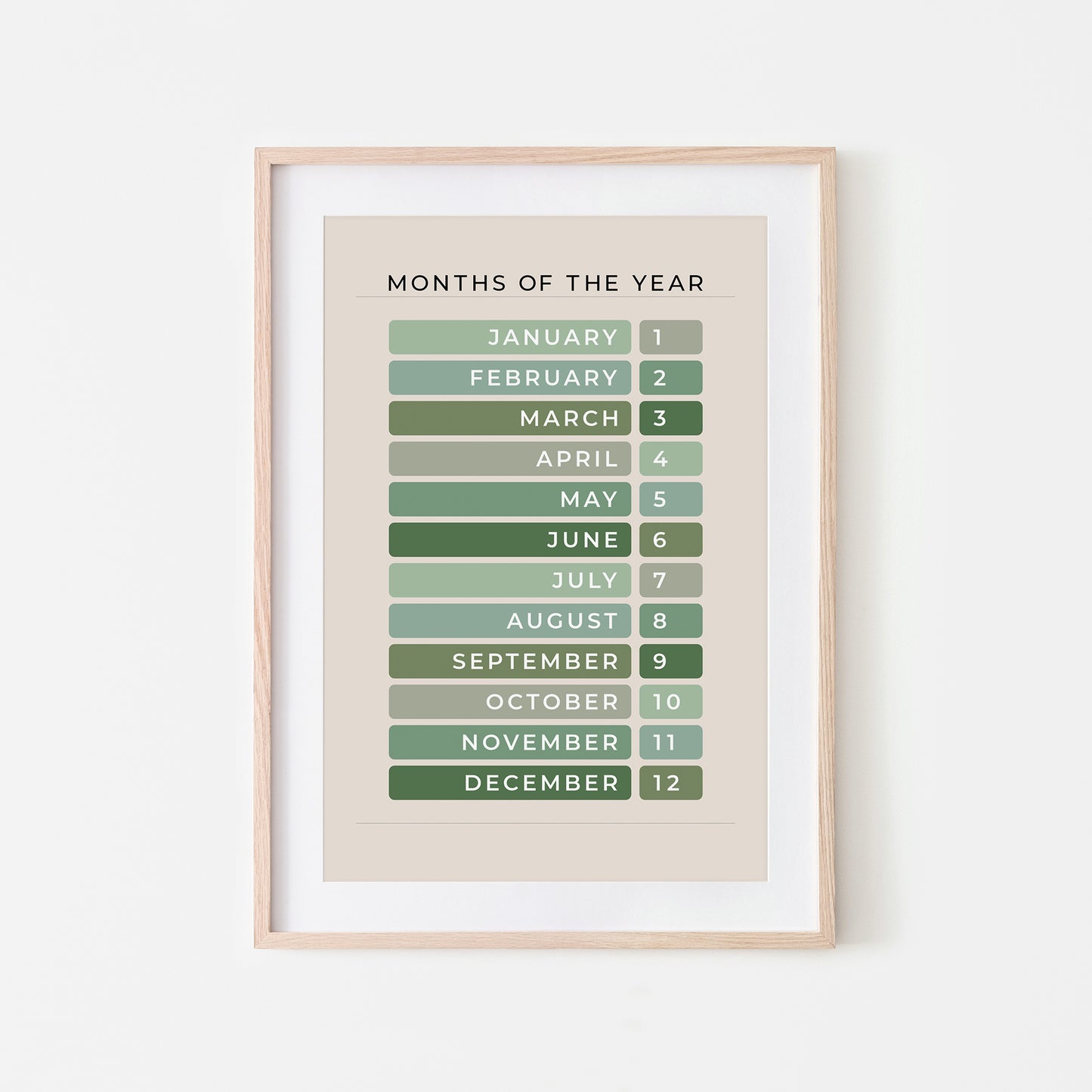 Months-of-the-Year-Educational-Wall-Art-Website-Main-Image-Evergreen-on-Sand