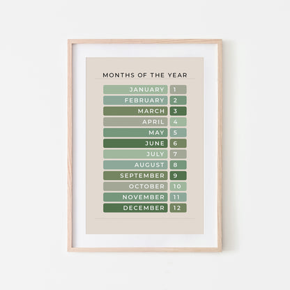 Months-of-the-Year-Educational-Wall-Art-Website-Main-Image-Evergreen-on-Sand