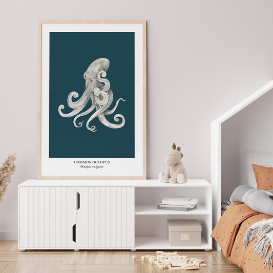 Octopus-Watercolour-Sea-Creature-Wall-Art-in-Navy-Blue-Website-Main-Image