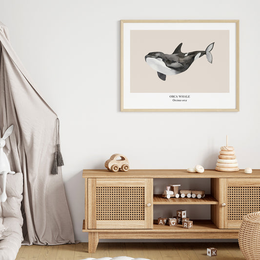 Orca-Whale-Watercolour-Sea-Creature-Wall-Art-in-Sand-Website-Main-Image