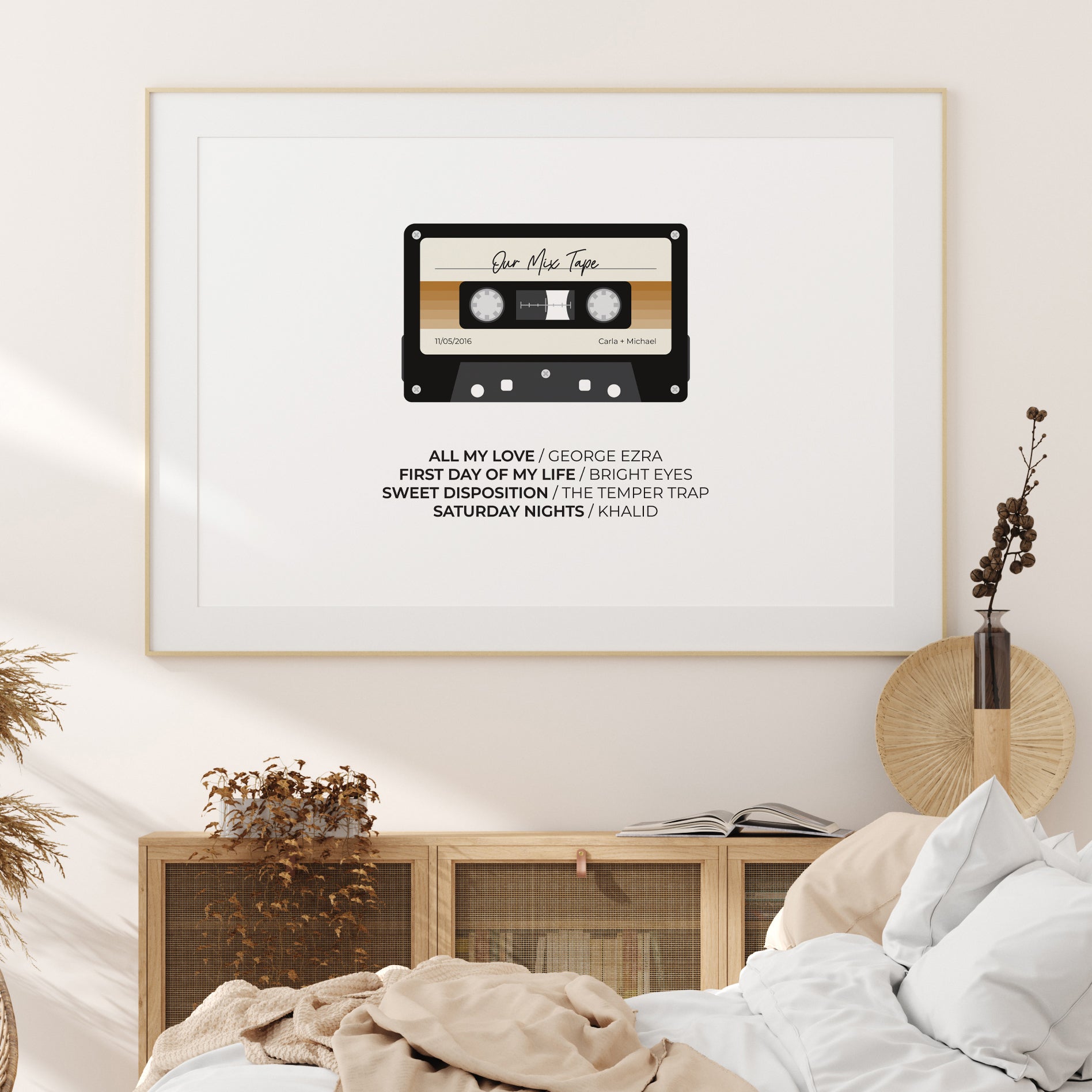 Our-Mix-Tape-Custom-Playlist-Poster-Print-Bronze-Ombre-Landscape
