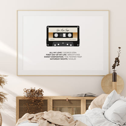 Our-Mix-Tape-Custom-Playlist-Poster-Print-Bronze-Ombre-Landscape