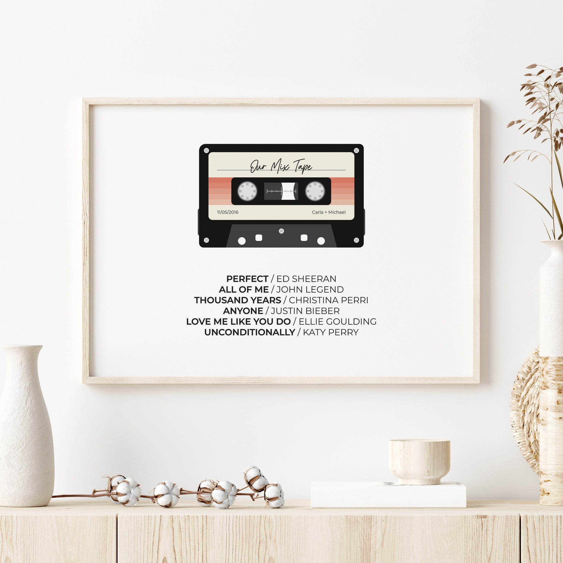 Our-Mix-Tape-Custom-Playlist-Poster-Print-Dusk-Ombre-Landscape