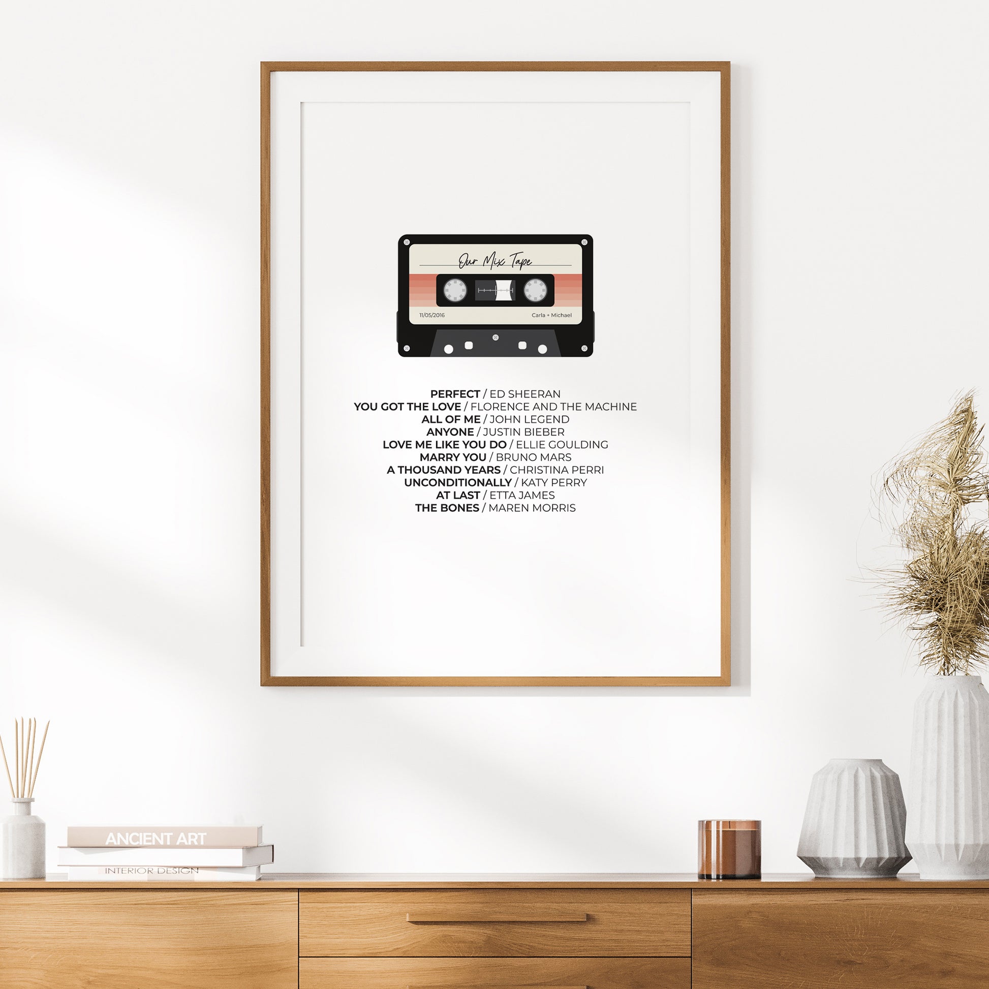 Our-Mix-Tape-Custom-Playlist-Poster-Print-Dusk-Ombre-Portrait