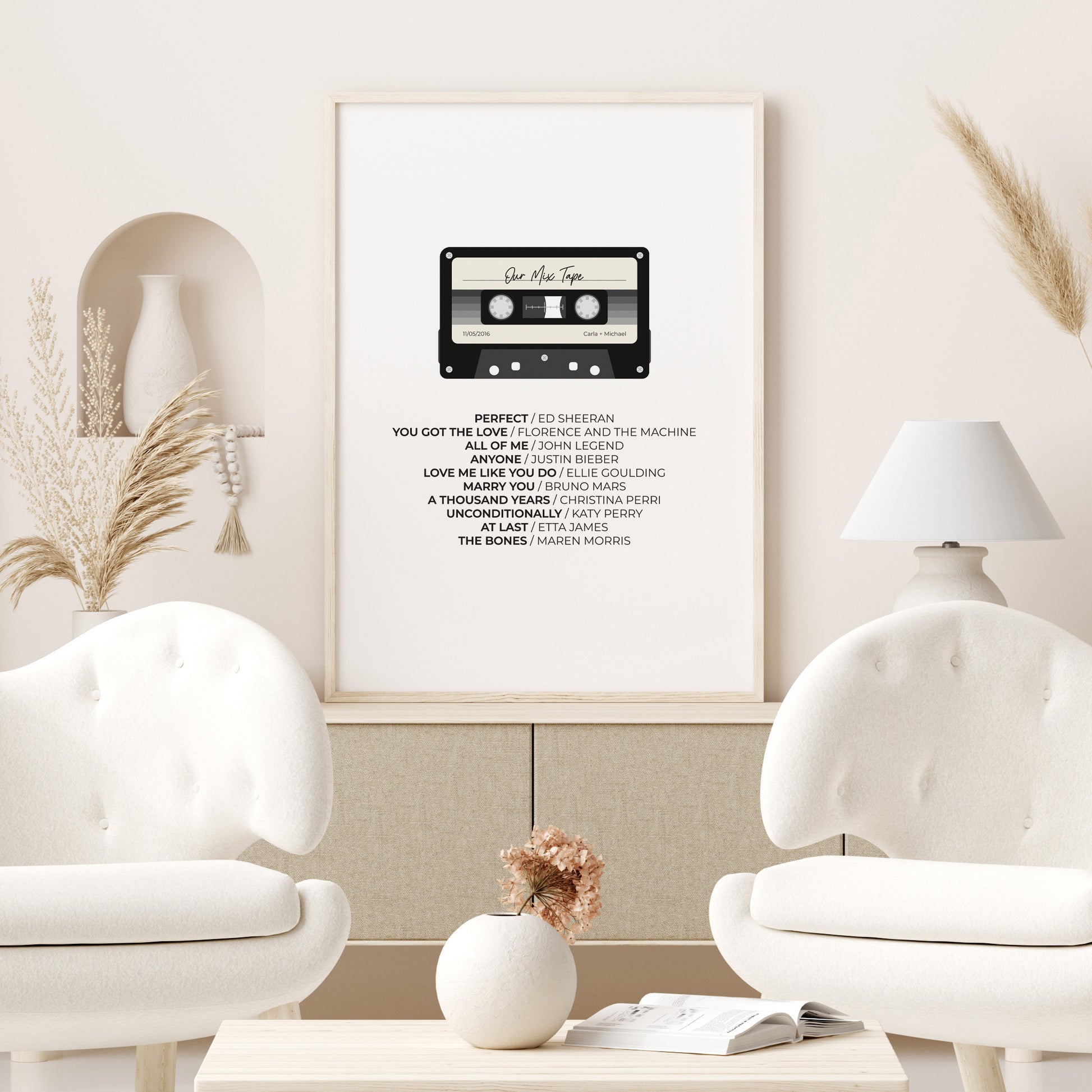 Our-Mix-Tape-Custom-Playlist-Poster-Print-Grey-Ombre-Portrait